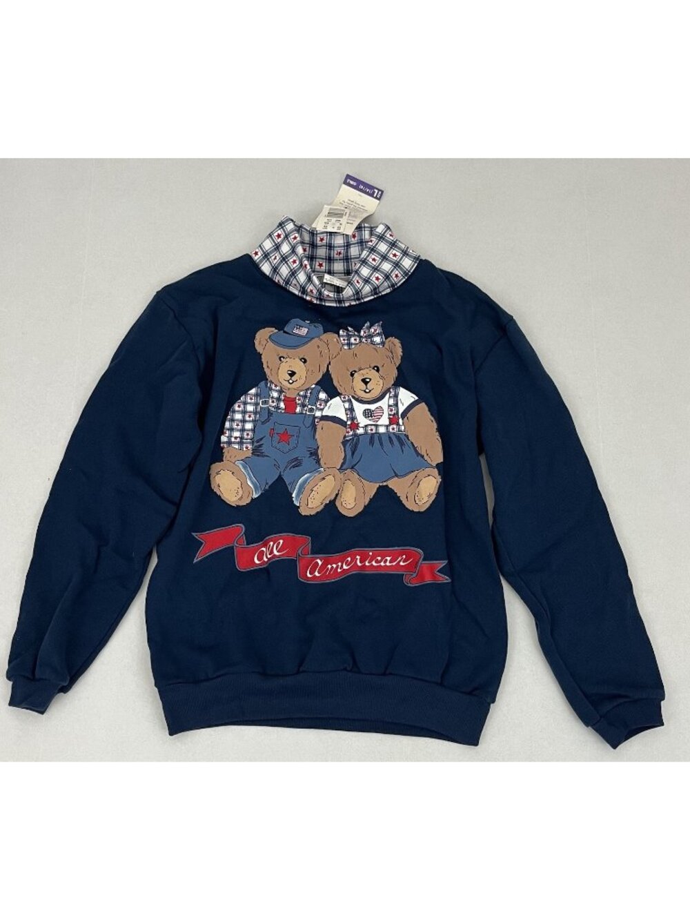 Vintage Basic Editions Girl's M 10/12 Layer Look Sweatshirt American Teddy Bear